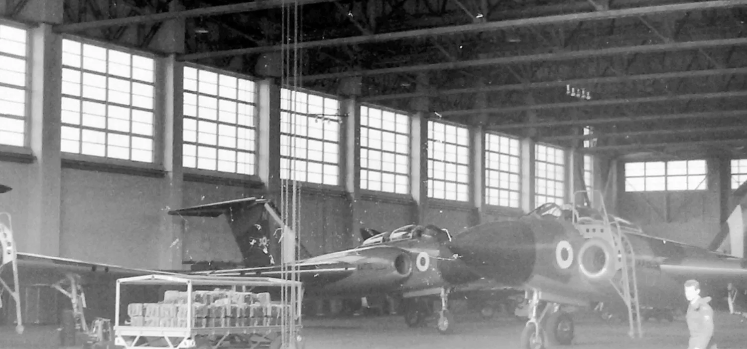 Javelins in Hangar at RAF Leconfield