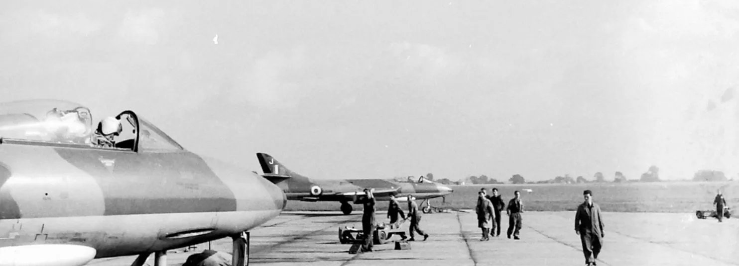 Visiting Meteor and Hunters on the Pan at RAF Leconfield